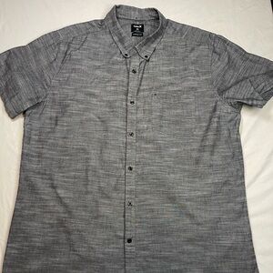 Hurley Men’s XXL Gray Classic Fit Short Sleeve Button Down Shirt Cotton Blend